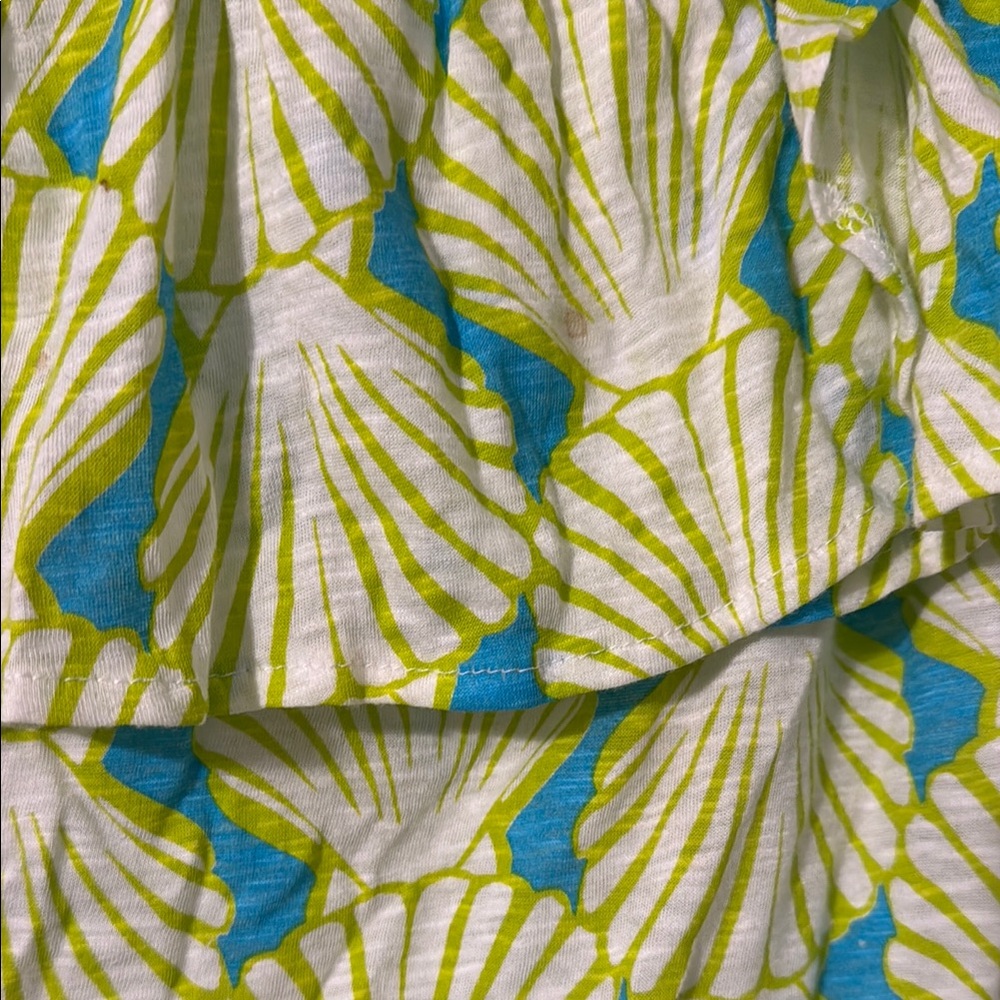 Green and Blue Shell Patterned Women's Top - Picture 4 of 4